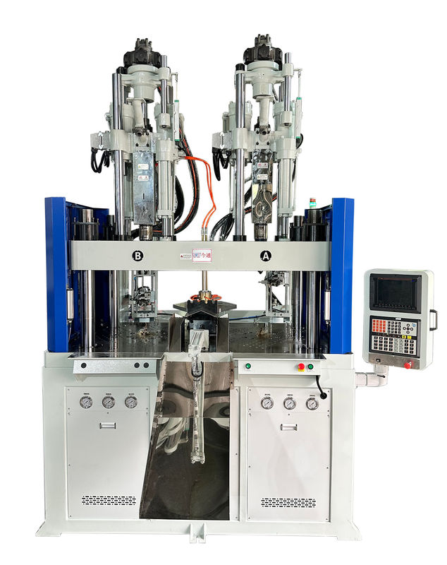 240ton Double Color / Material Injection Molding Machine Vertikal Untuk Handle
